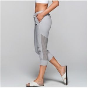 NWT LJ Sporty Barre Jogger Workout Pants Mesh Gray